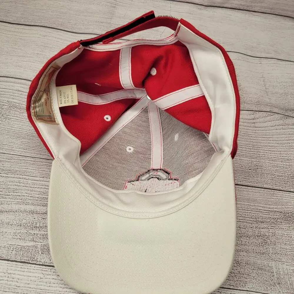 Red Wool Blend Ohio State Baseball Hat Adjustable Back New with Tags